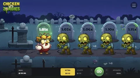 Demo de Chicken vs Zombies en español con el botón RETIRO encendido