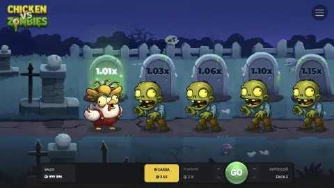 Demo di Chicken vs Zombies in italiano con il pulsante INCASSA acceso